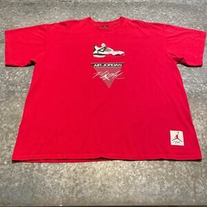 Vintage Y2K Air Jordan Flight Tee Shirt Mens XXL Red Shoe Sneaker Athleisure